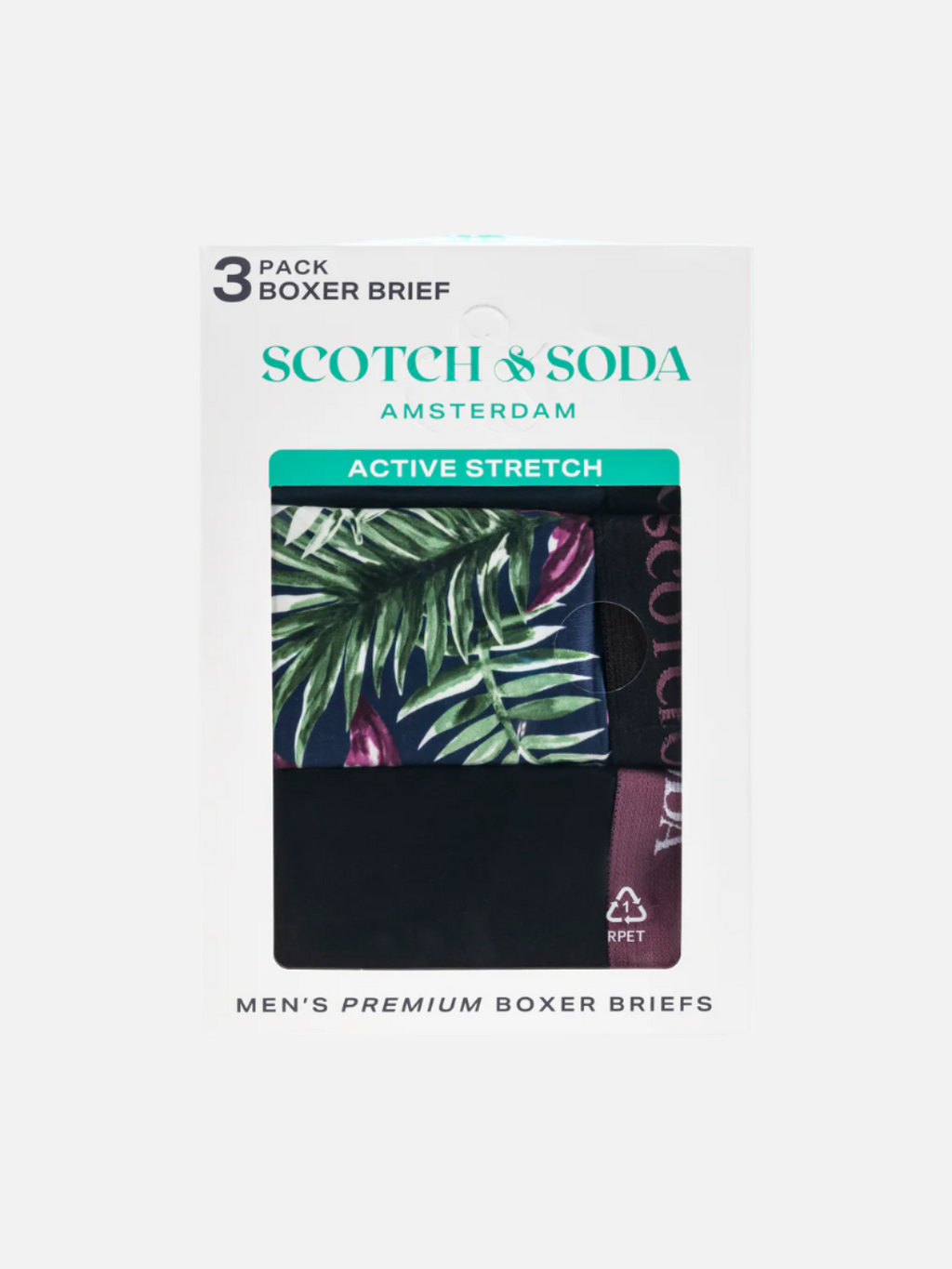 SCOTCH & SODA MEN'S UNDERWEAR SS24 - 3PACK COTTON STRETCH TRUNK (PRINT)