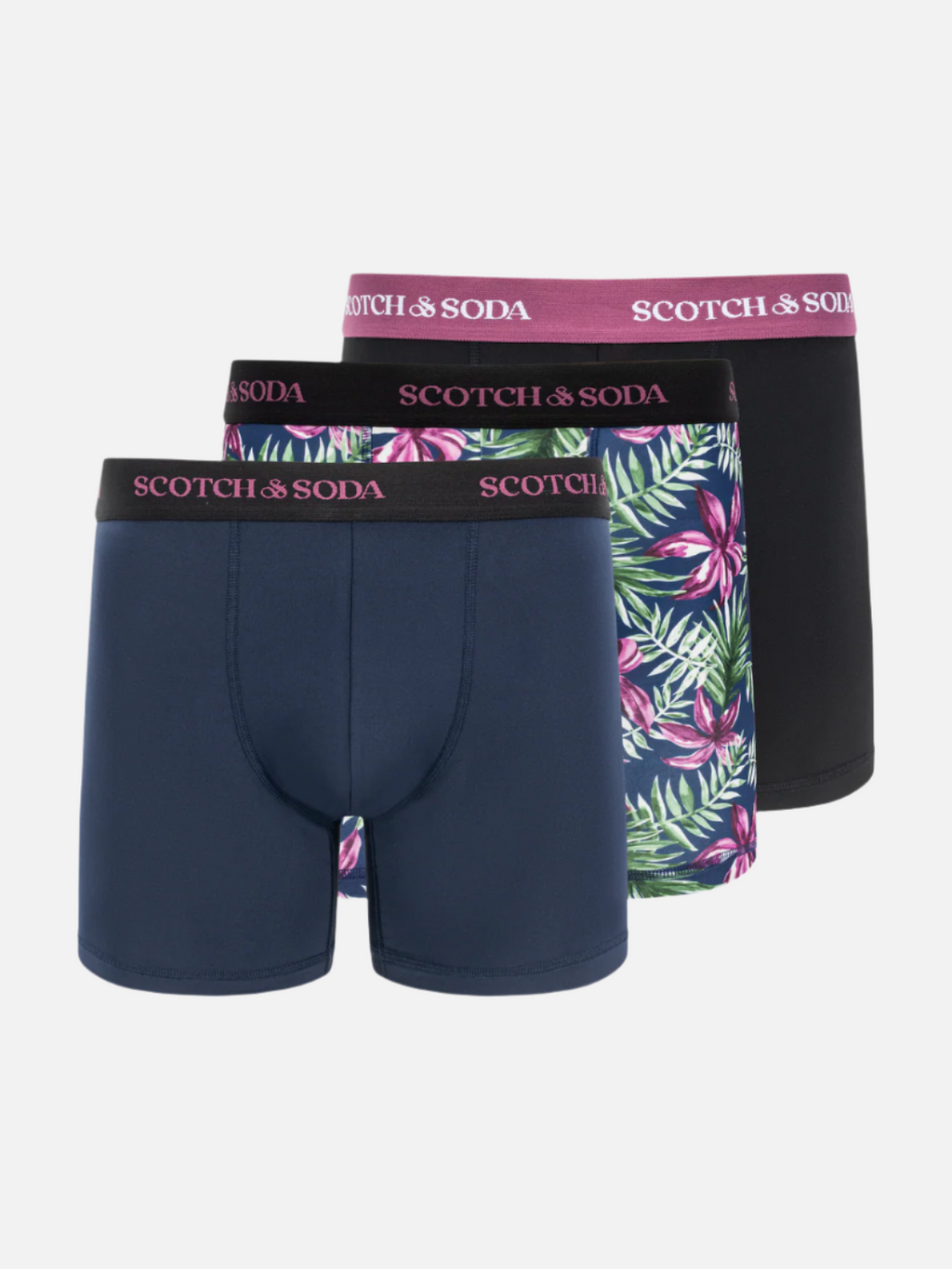SCOTCH & SODA MEN'S UNDERWEAR SS24 - 3PACK COTTON STRETCH TRUNK (PRINT)