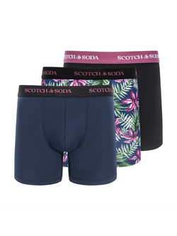 SCOTCH & SODA MEN'S UNDERWEAR SS24 - 3PK COTTON STRETCH TRUNK (PRINT)