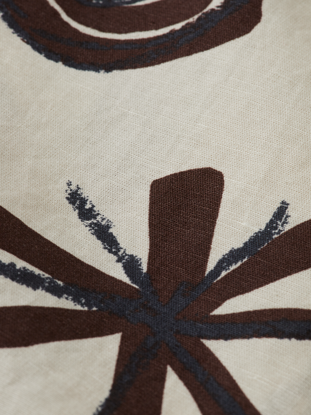 Cotton linen printed short sleeve shirt