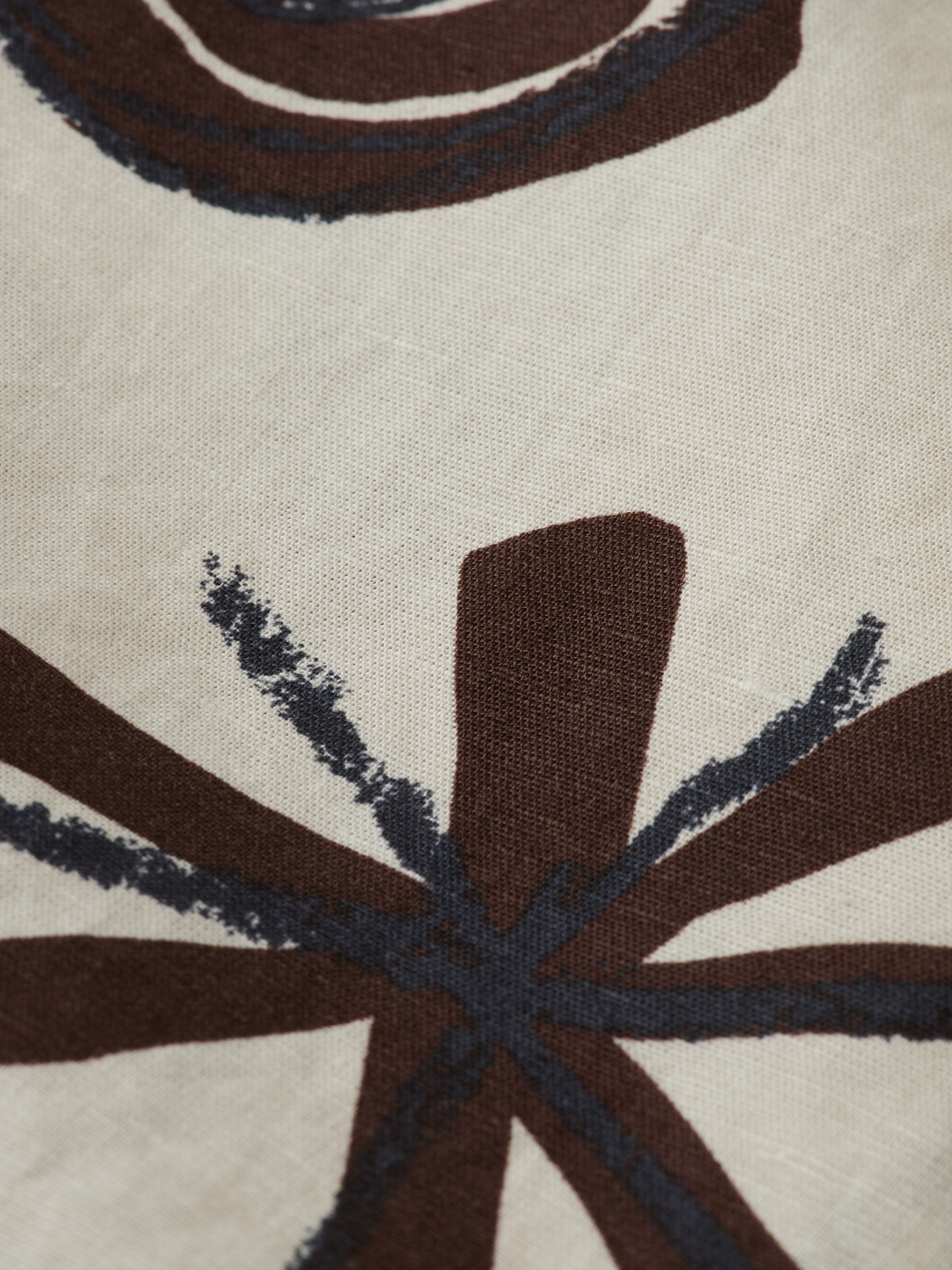 Cotton linen printed short sleeve shirt