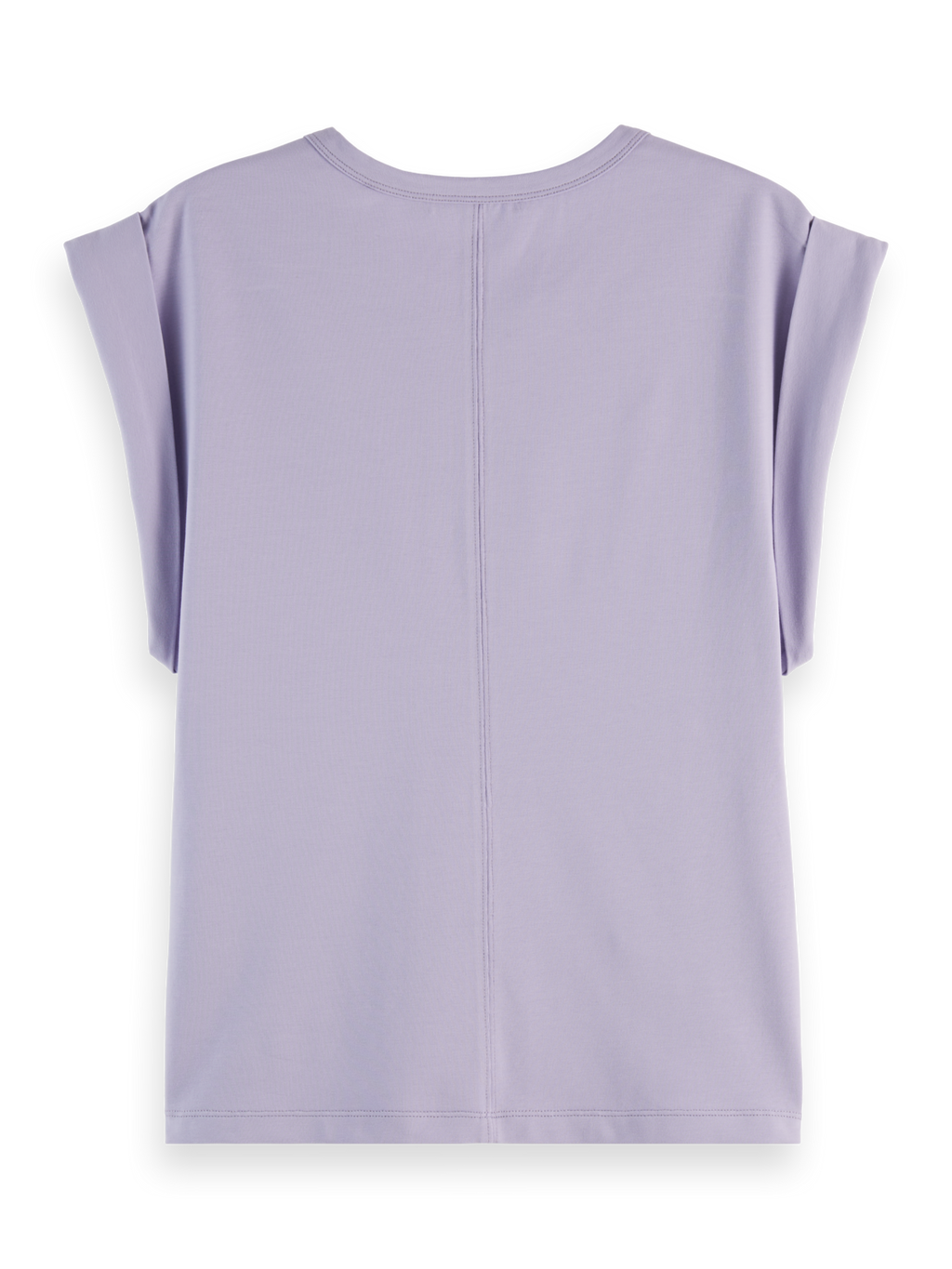 Fitted rolled-up sleeve T-shirt