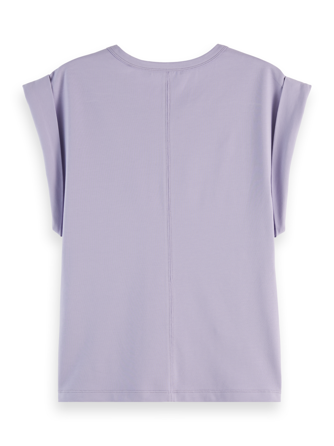 Fitted rolled-up sleeve T-shirt