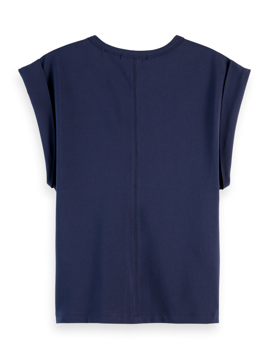 Fitted rolled-up sleeve T-shirt