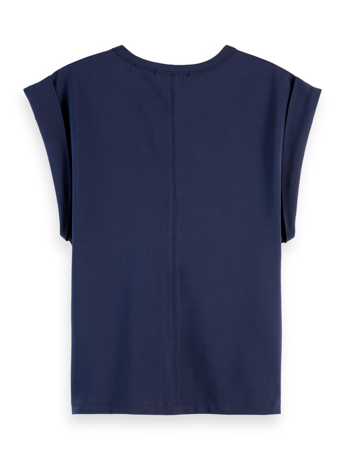 Fitted rolled-up sleeve T-shirt