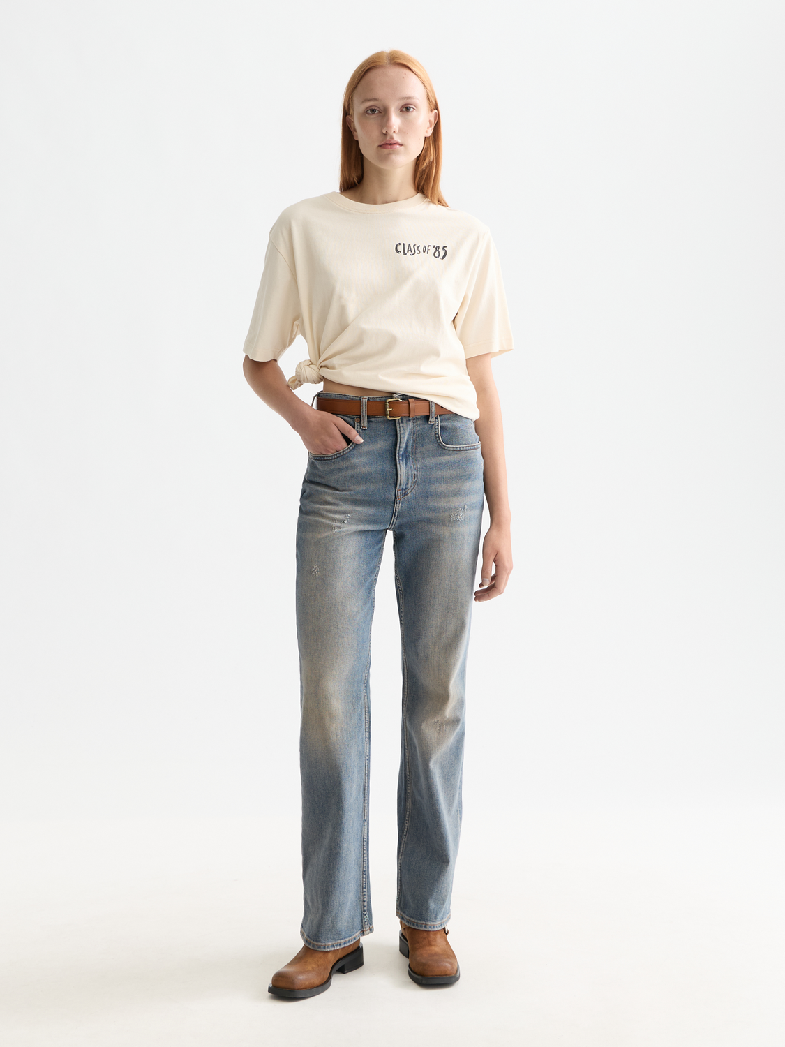 Washed artwork loose t-shirt