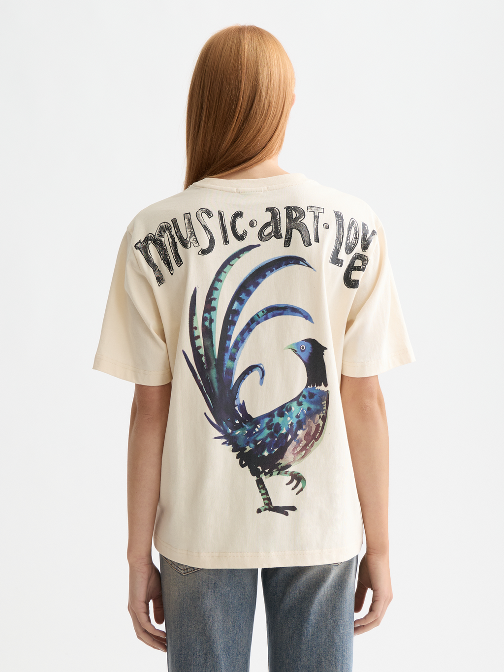 Washed artwork loose t-shirt