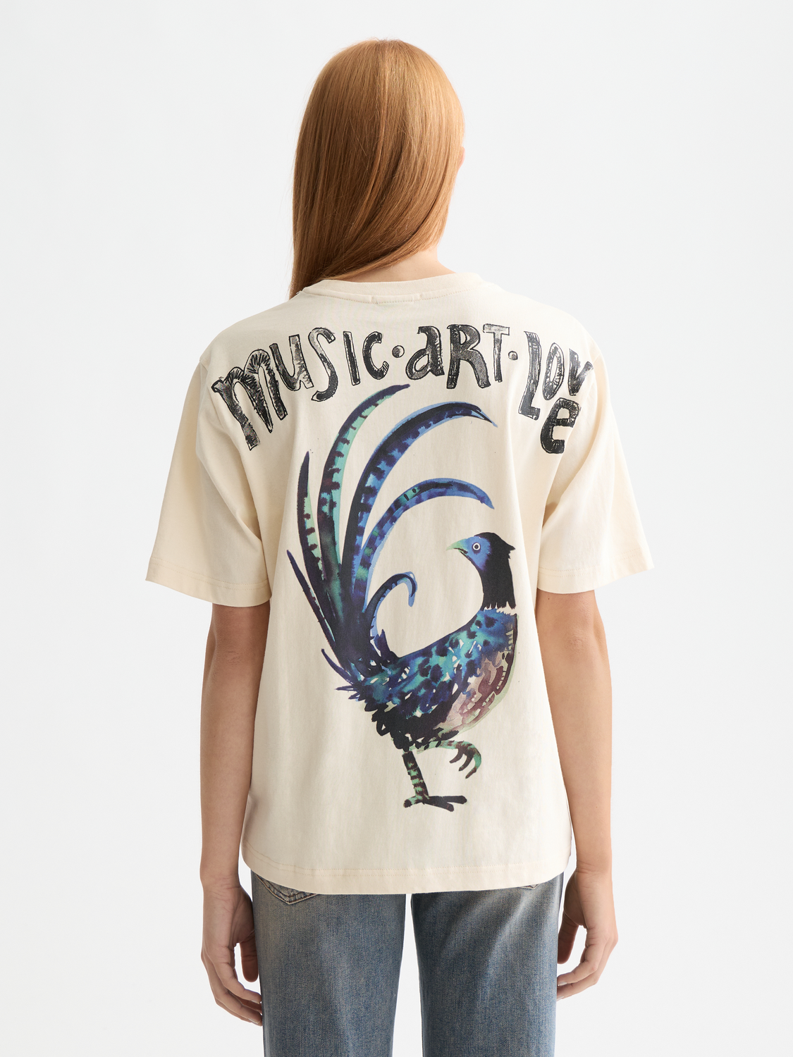 Washed artwork loose t-shirt