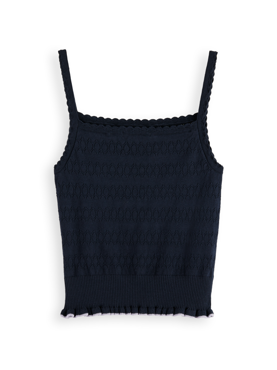 Pointelle knitted tank