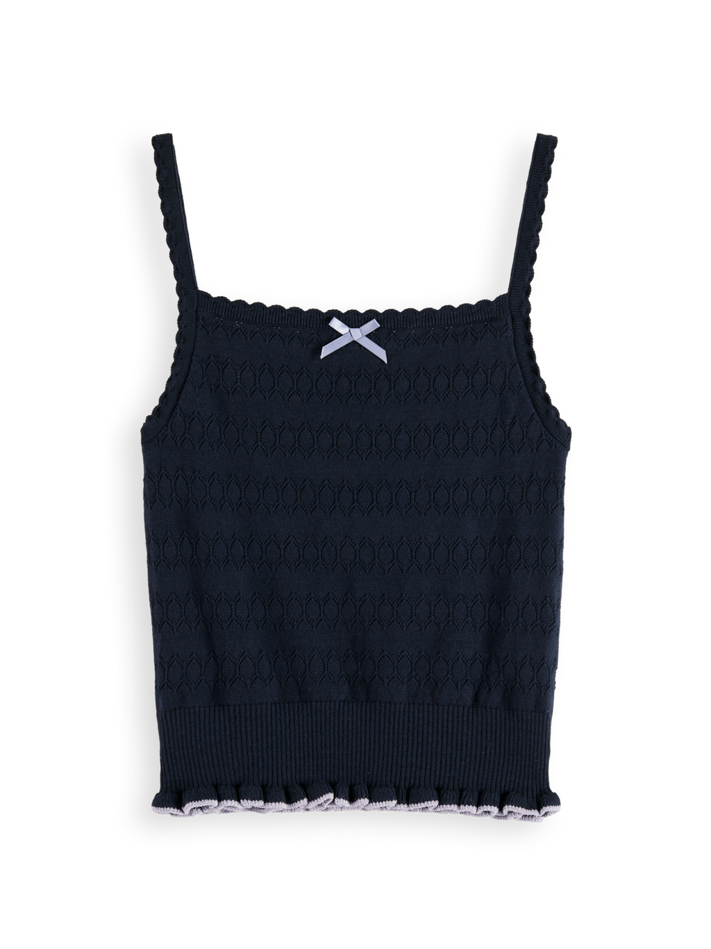 Pointelle knitted tank