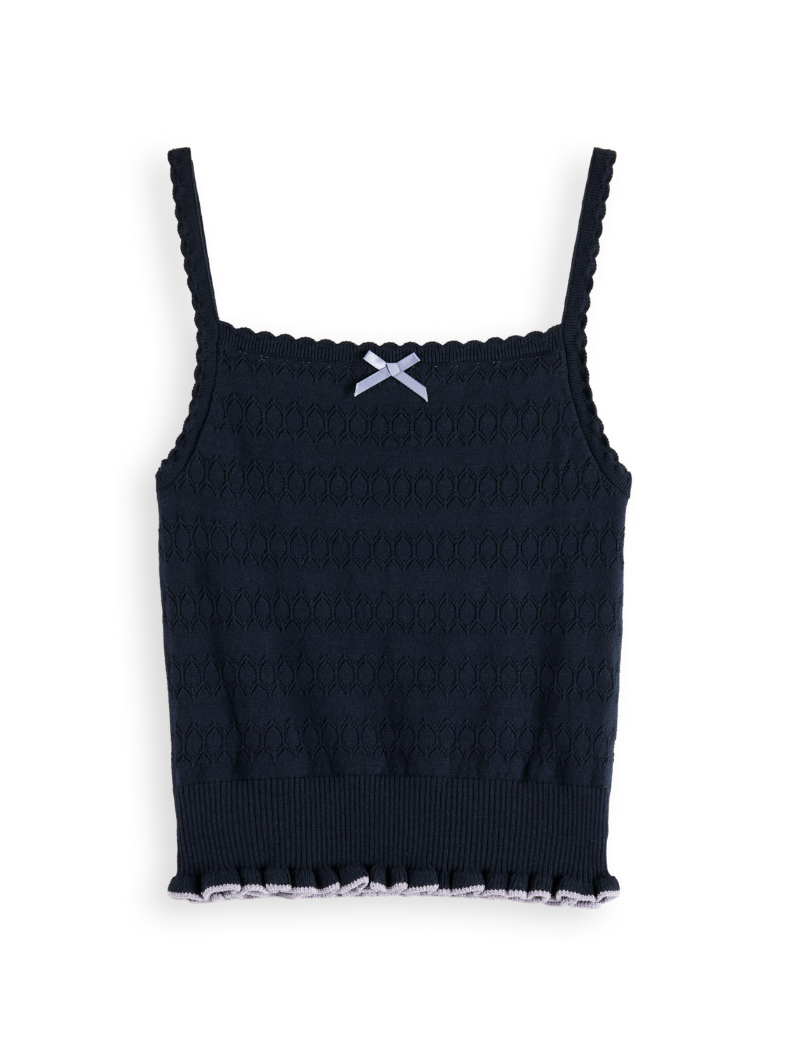 Pointelle knitted tank