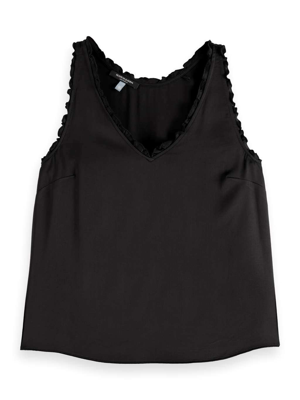 V-neck ruffle tank