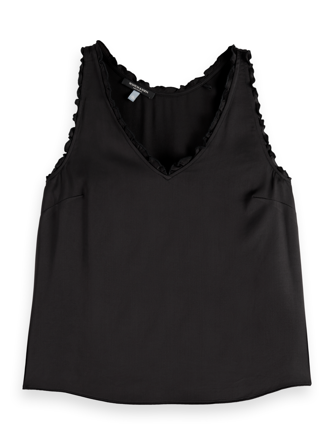 V-neck ruffle tank