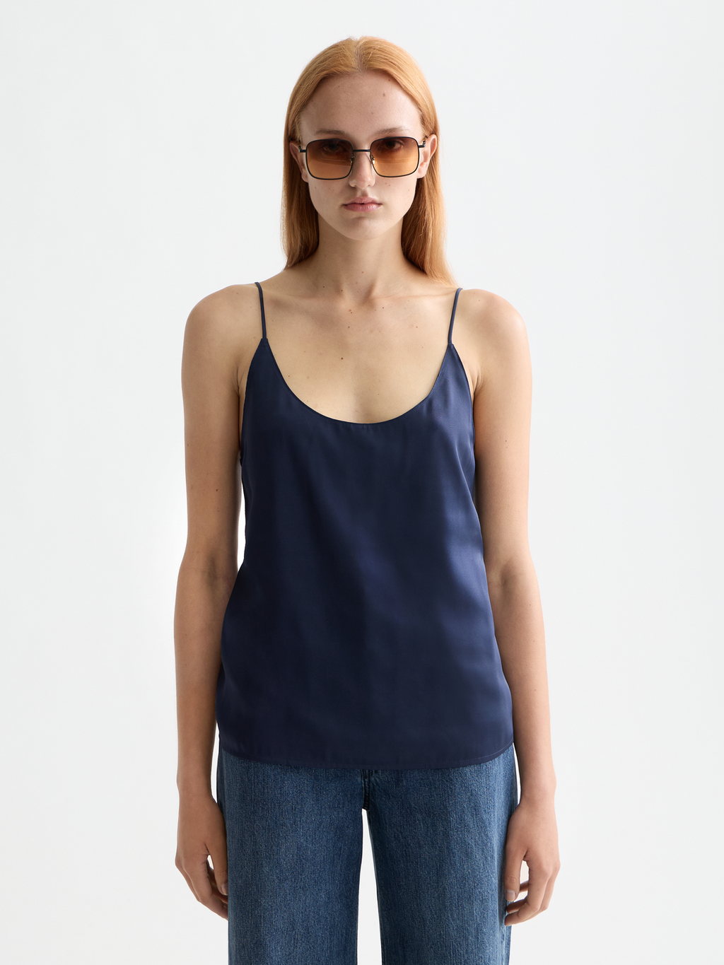 Singlet woven front jersey back tank