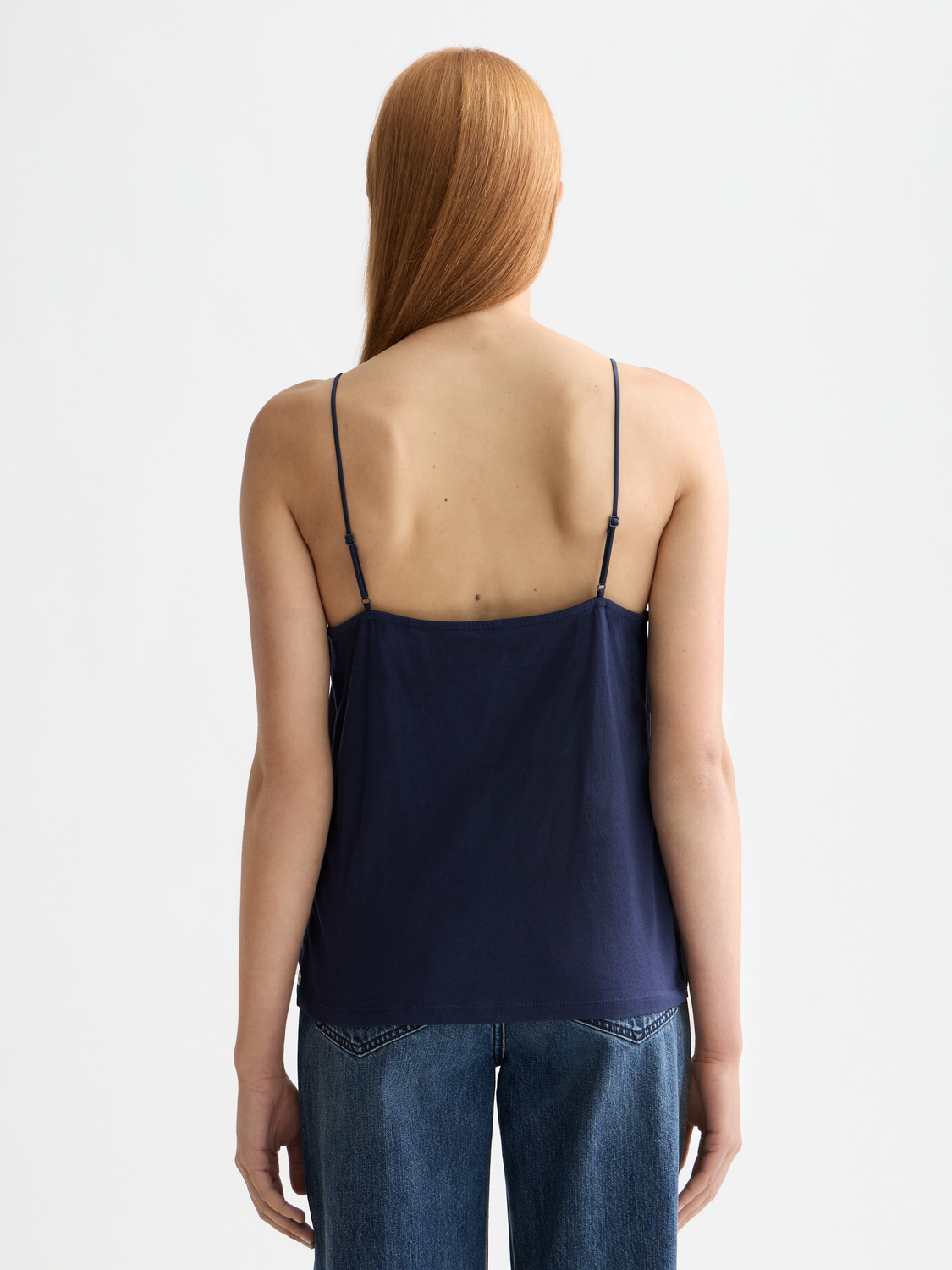 Singlet woven front jersey back tank