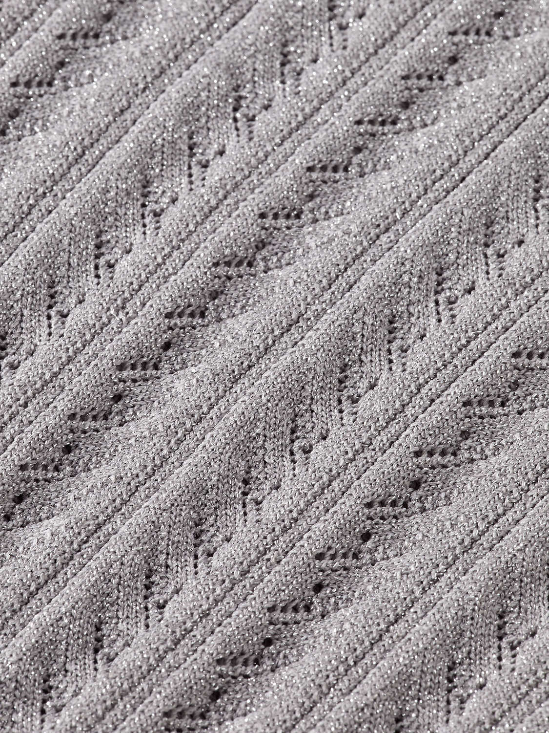 Metallic pointelle knitted tank