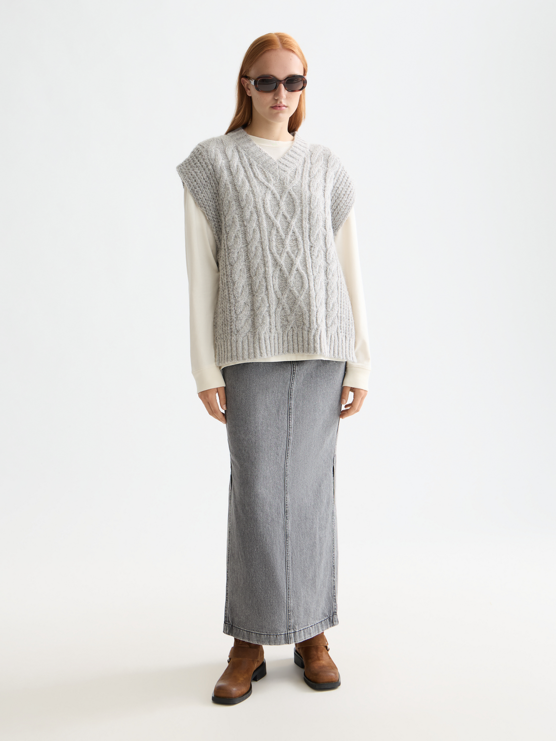 Cable stitch spencer