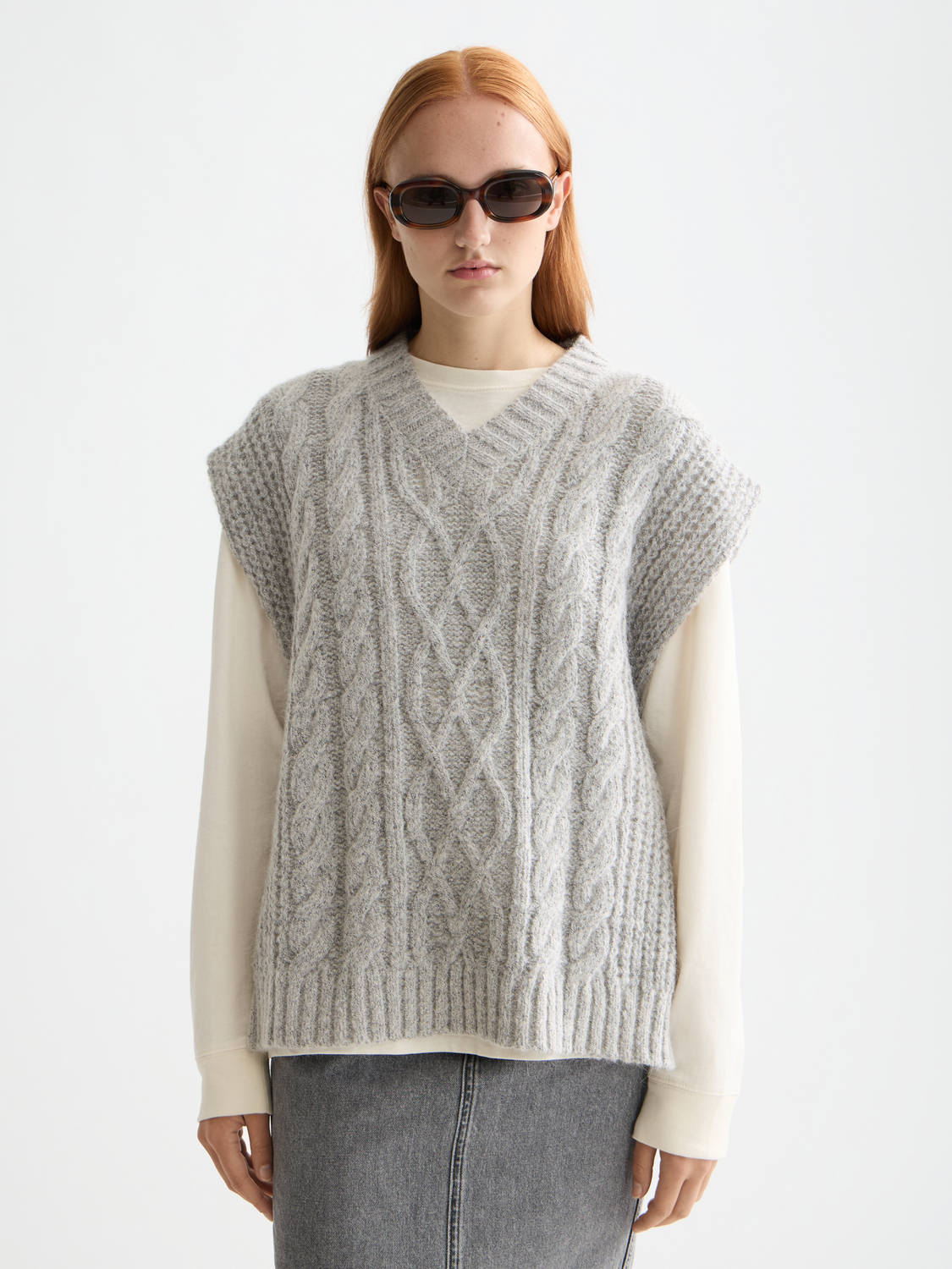 Cable stitch spencer