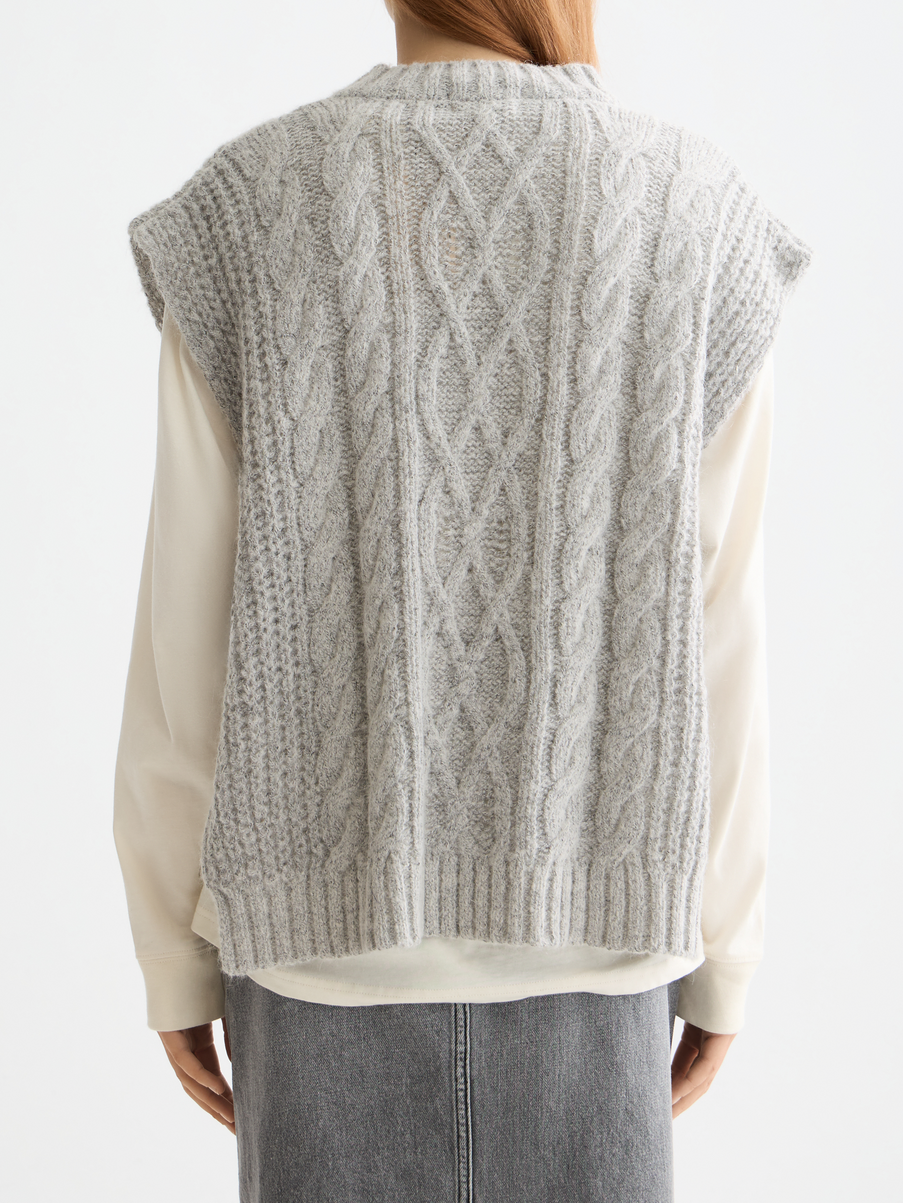 Scotch & Soda Core Fuzzy Relaxed Cardigan, Charcoal Melange 030, XS Scotch & Soda Core Fuzzy Relaxed Cardigan, Charcoal Melange 030, XS