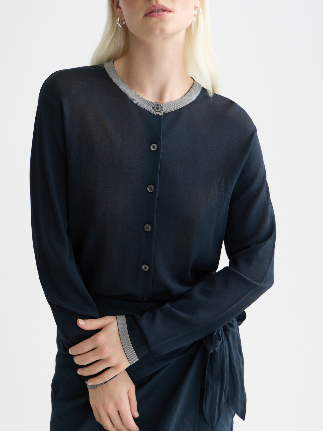 Stripe trim relaxed cardigan – Scotch & Soda Amsterdam