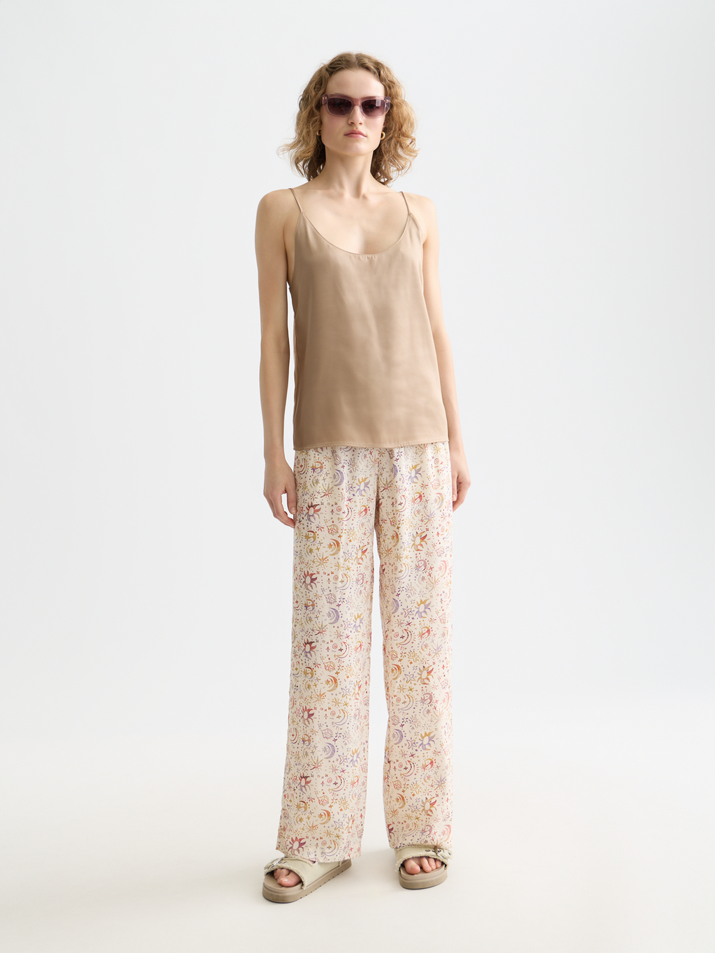 Singlet woven front jersey back tank