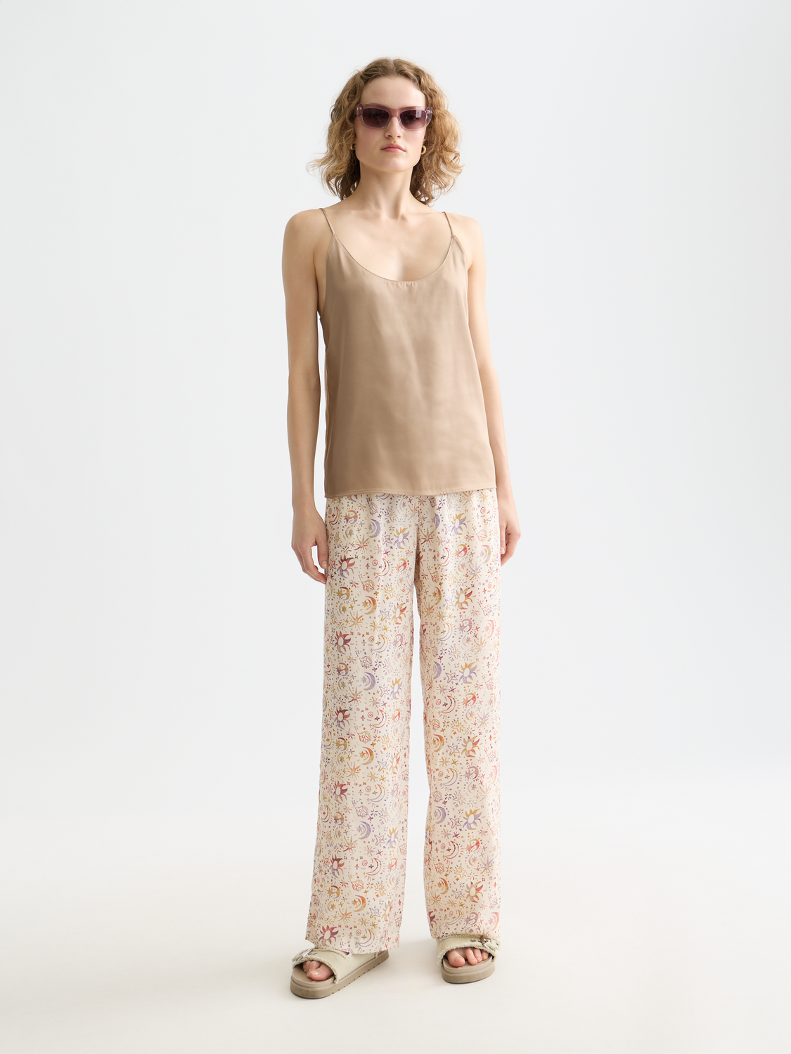 Singlet woven front jersey back tank