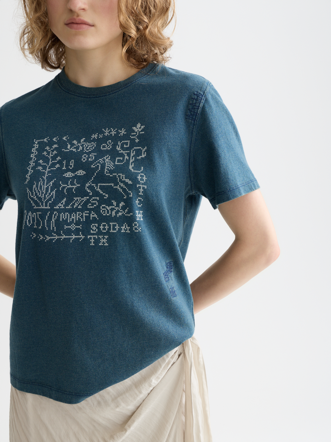 Indigo graphic T-shirt