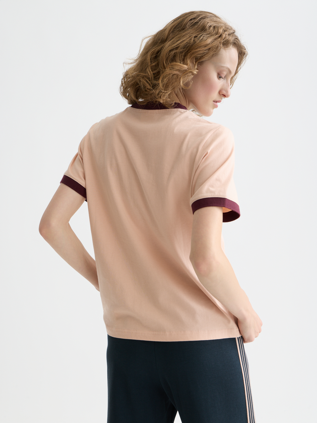 Embroidered ringer T-shirt