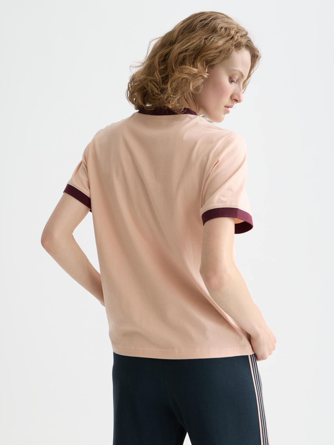 Embroidered ringer T-shirt