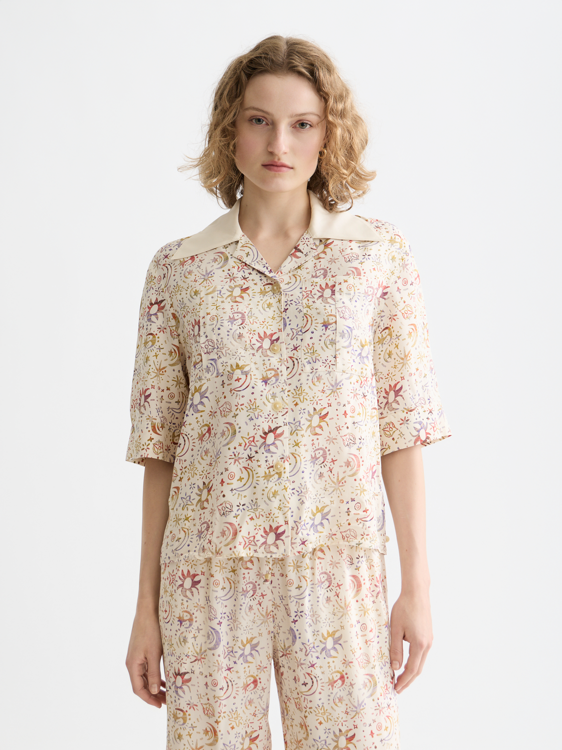 Printed short sleeved shirt