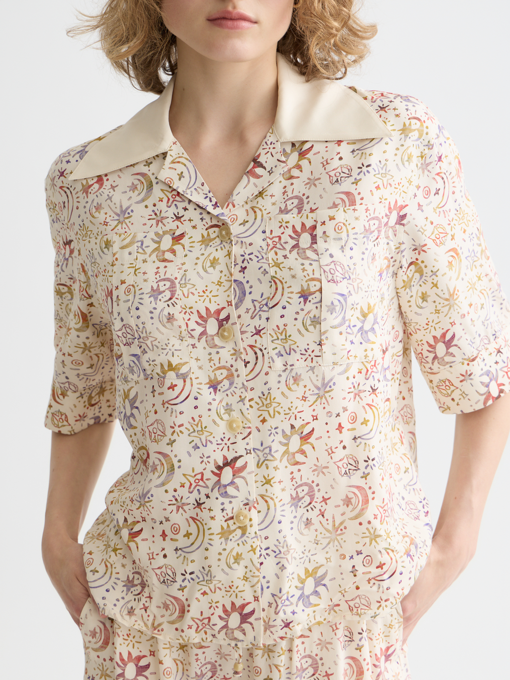 Printed short sleeved shirt