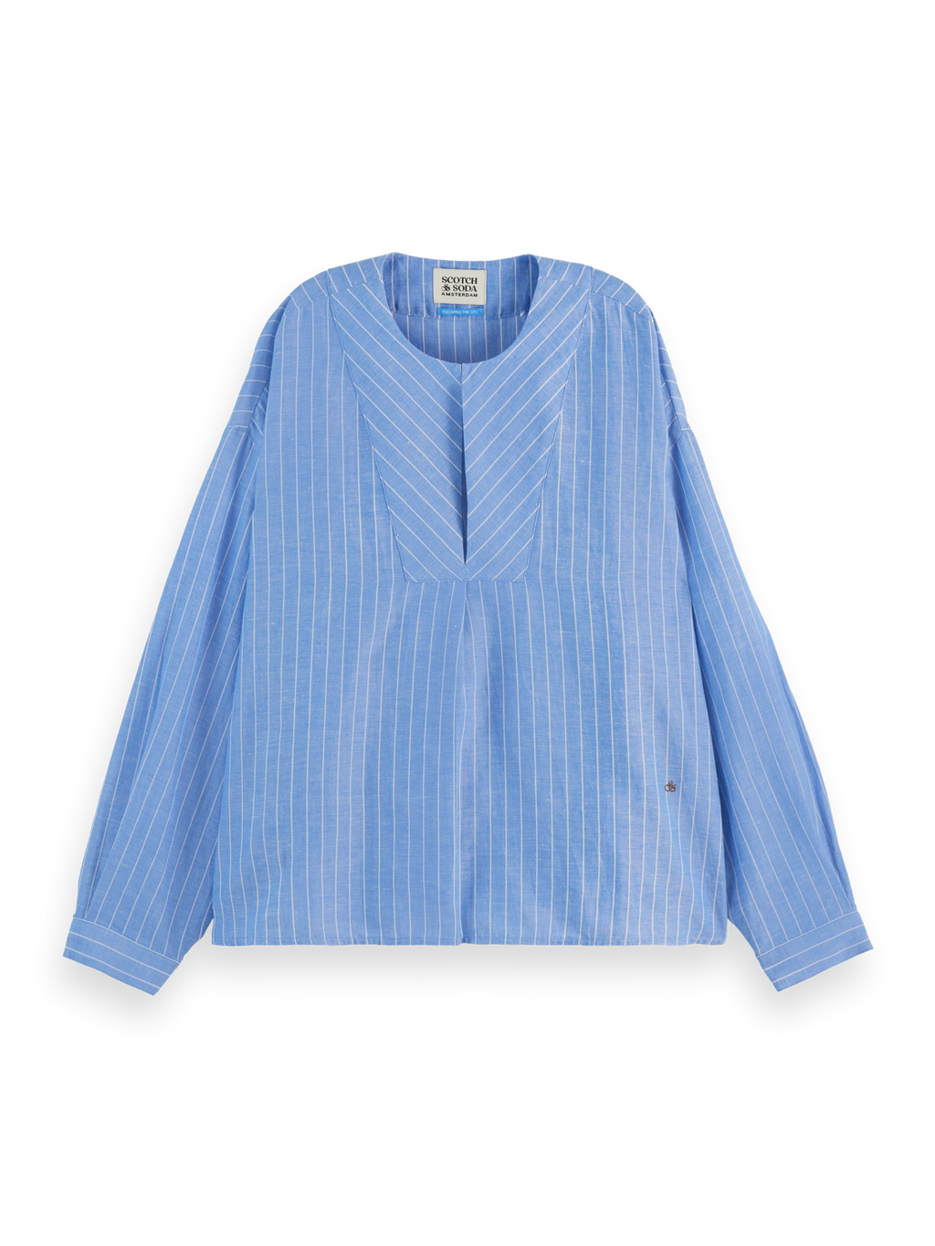 Cotton Linen bib shirt