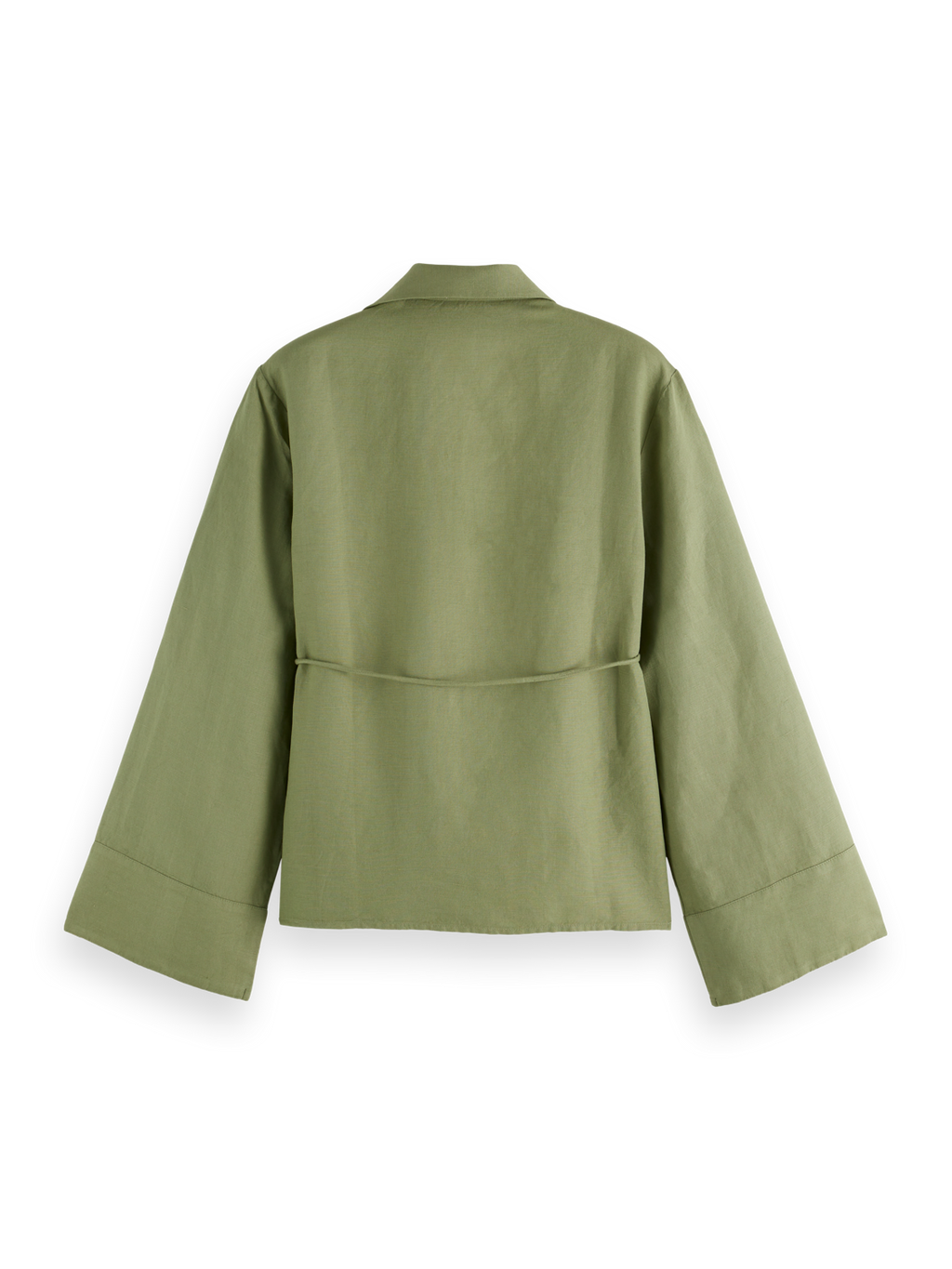 Wrap shirt with tie closure