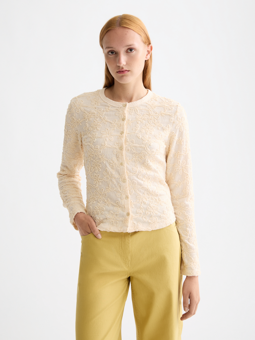 Structured button up long sleeve T-Shirt