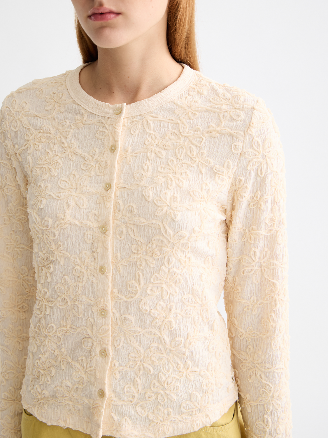 Structured button up long sleeve T-Shirt