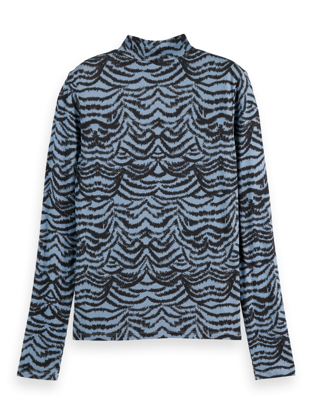 Printed mock neck long sleeve top