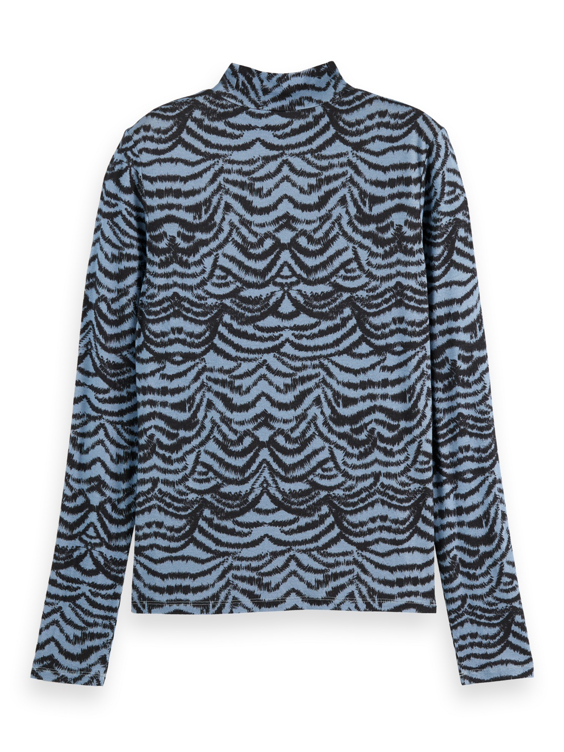 Printed mock neck long sleeve top
