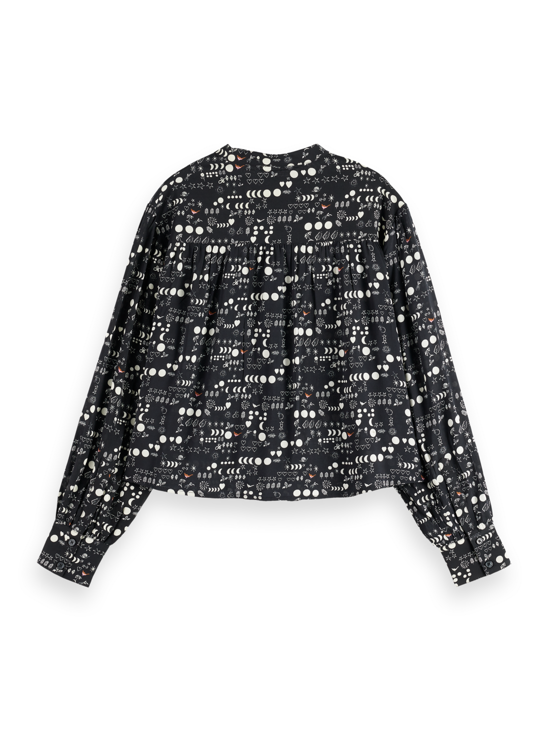 Printed pintuck shirt