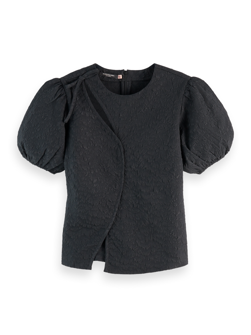 Puff sleeve textured top