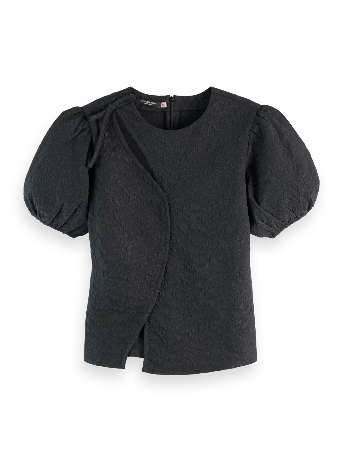Puff sleeve textured top
