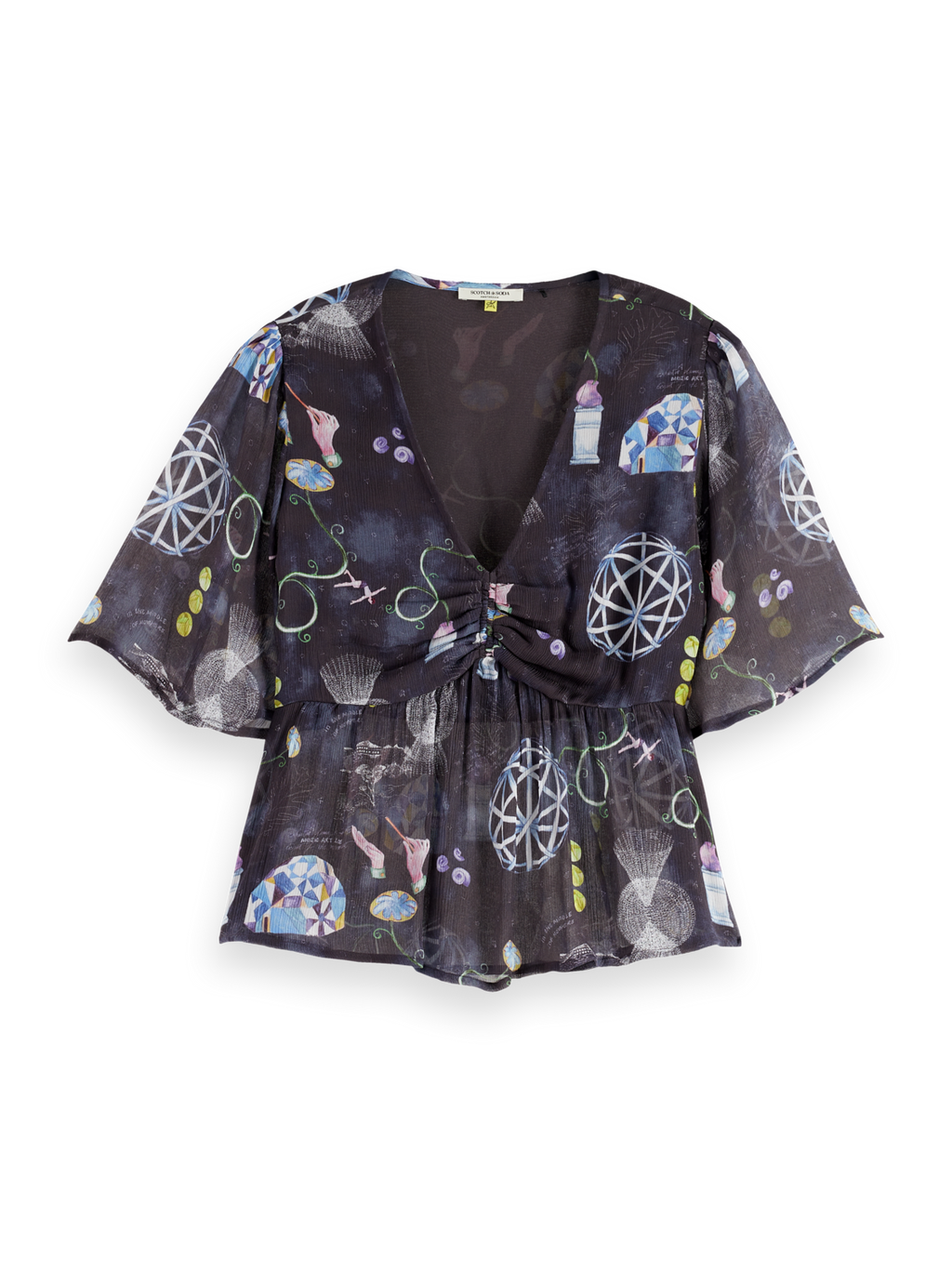 Peplum short sleeve top