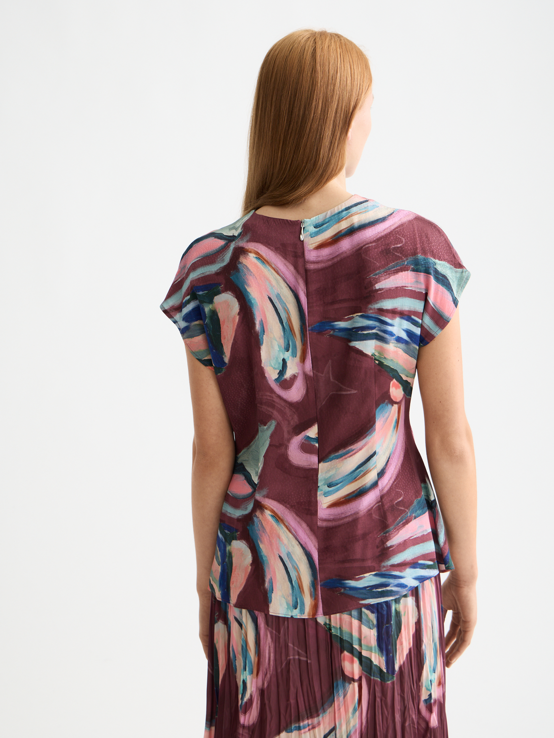 Draw string keyhole short sleeve top