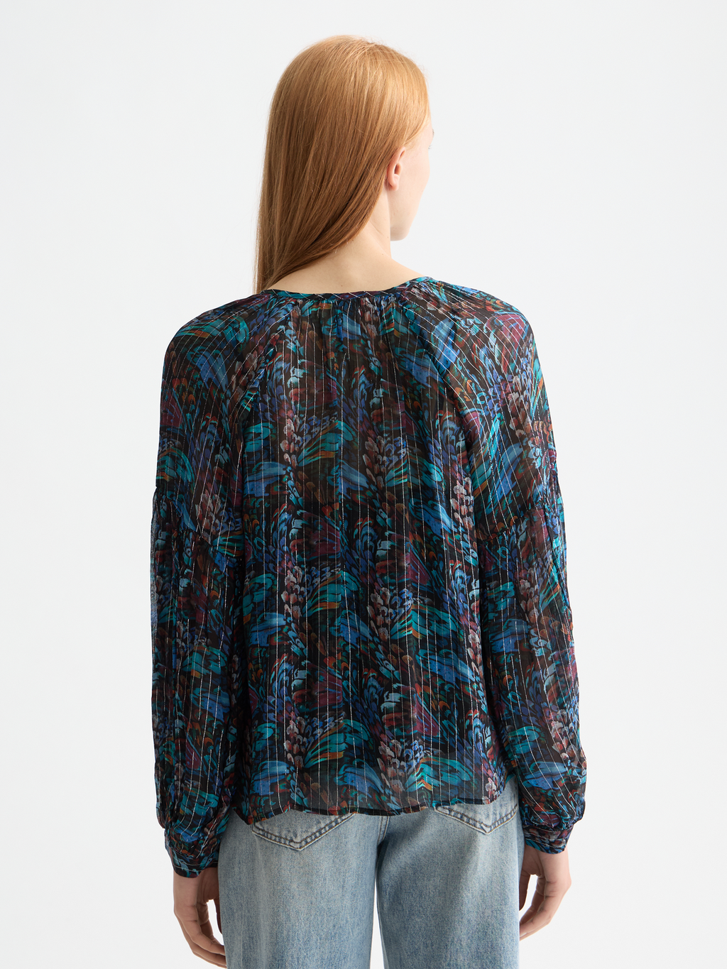 Printed top with ties