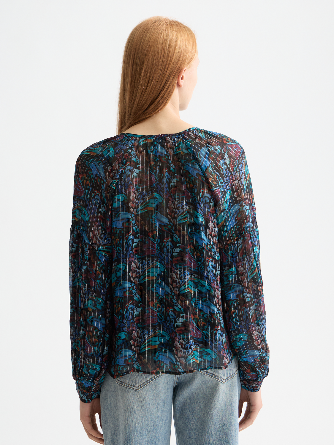 Printed top with ties