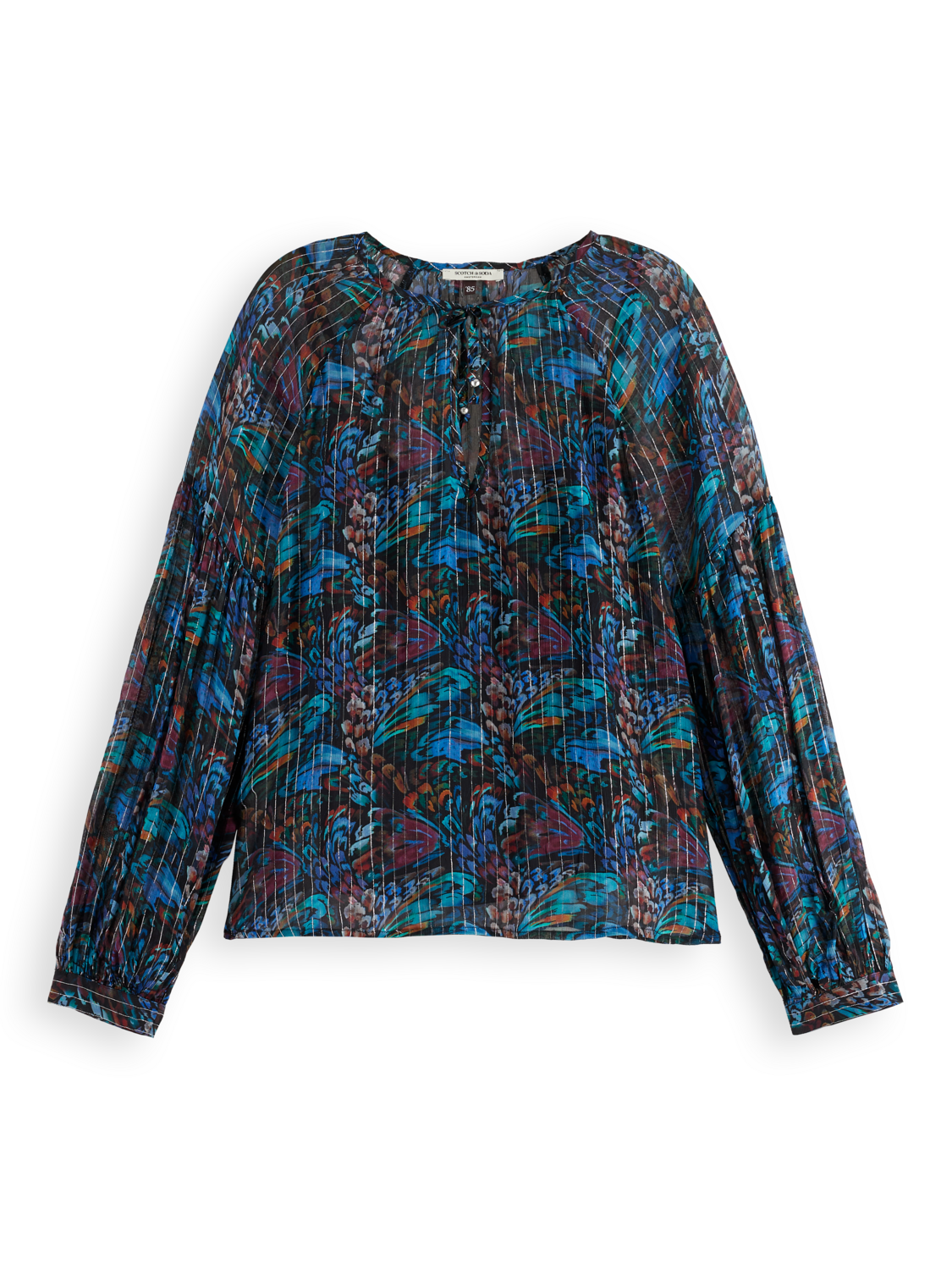 Printed top with ties