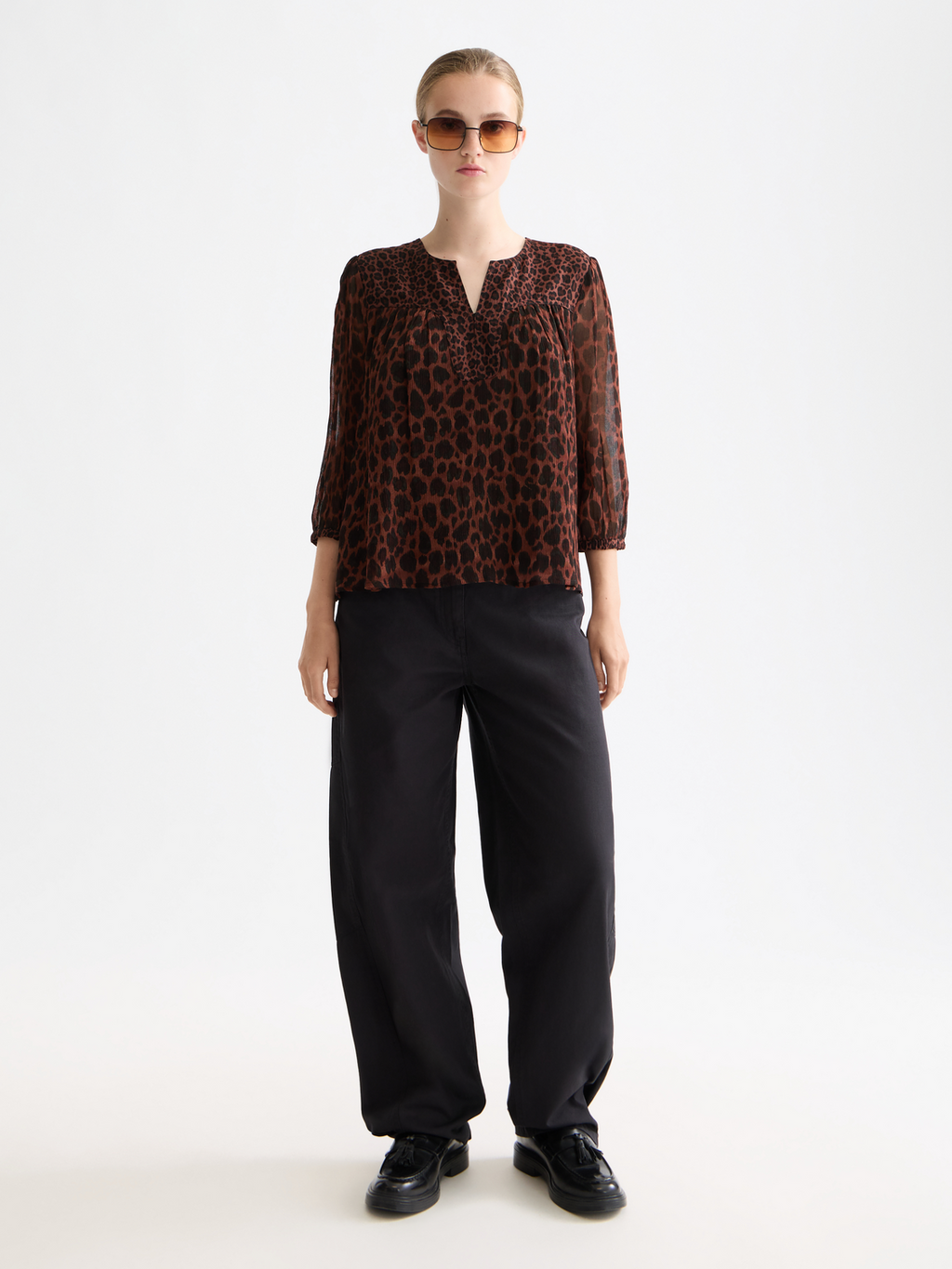 Print short sleeve top