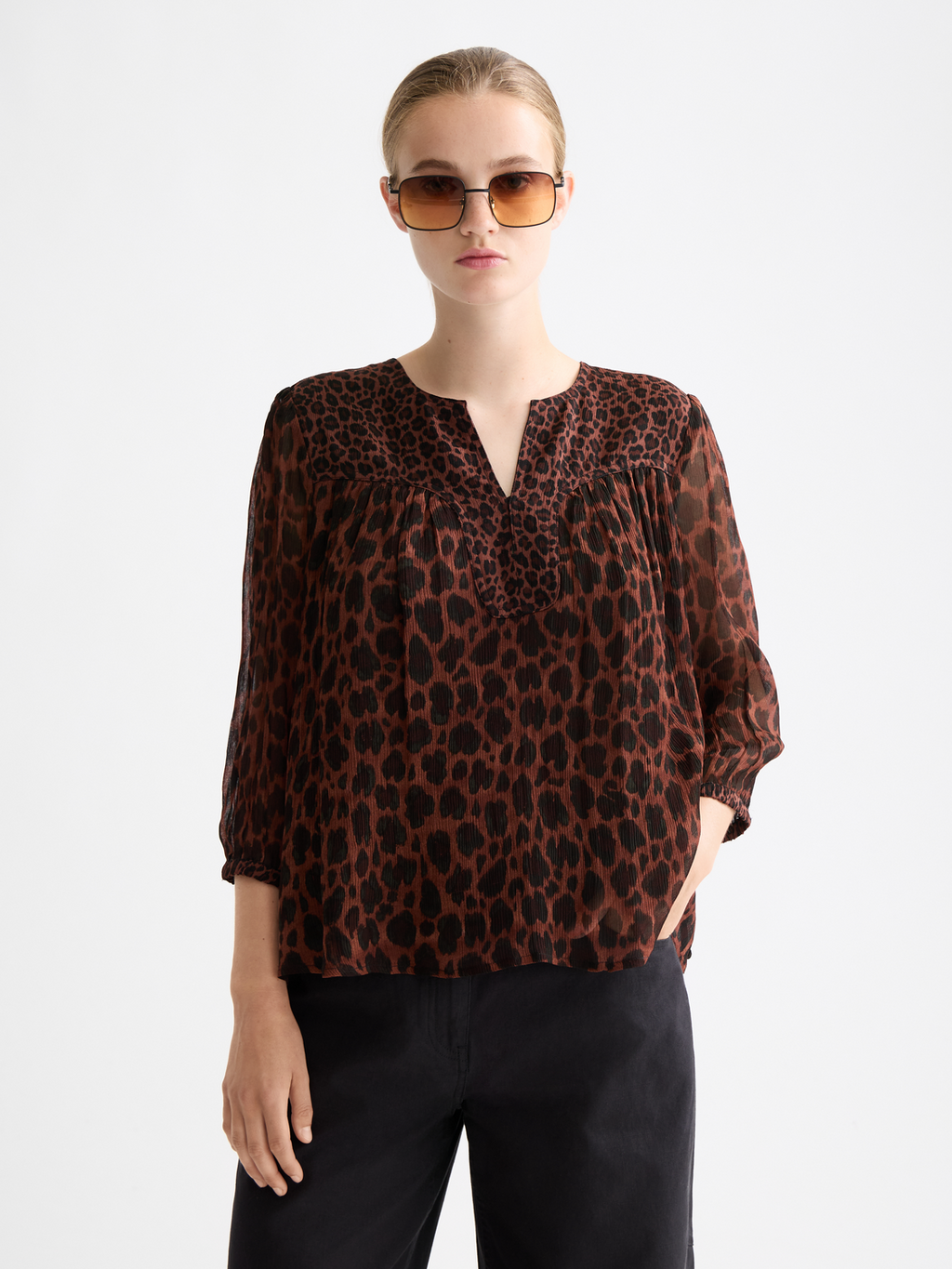 Print short sleeve top