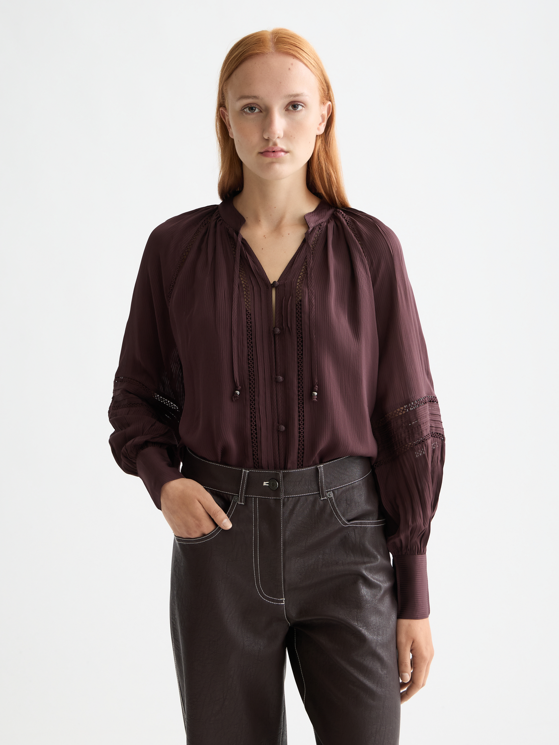 Lace detail blouse