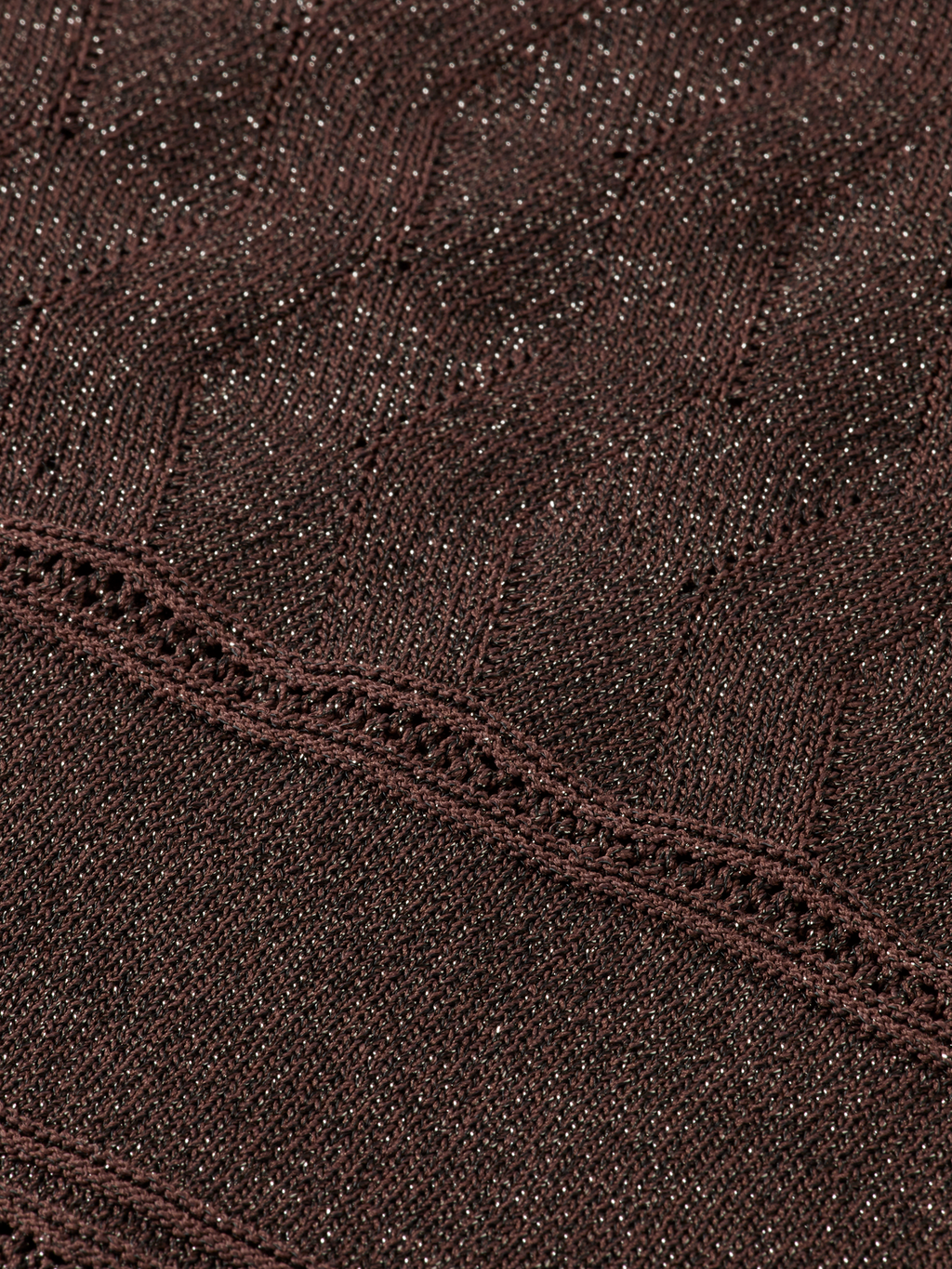 Metallic pointelle pullover