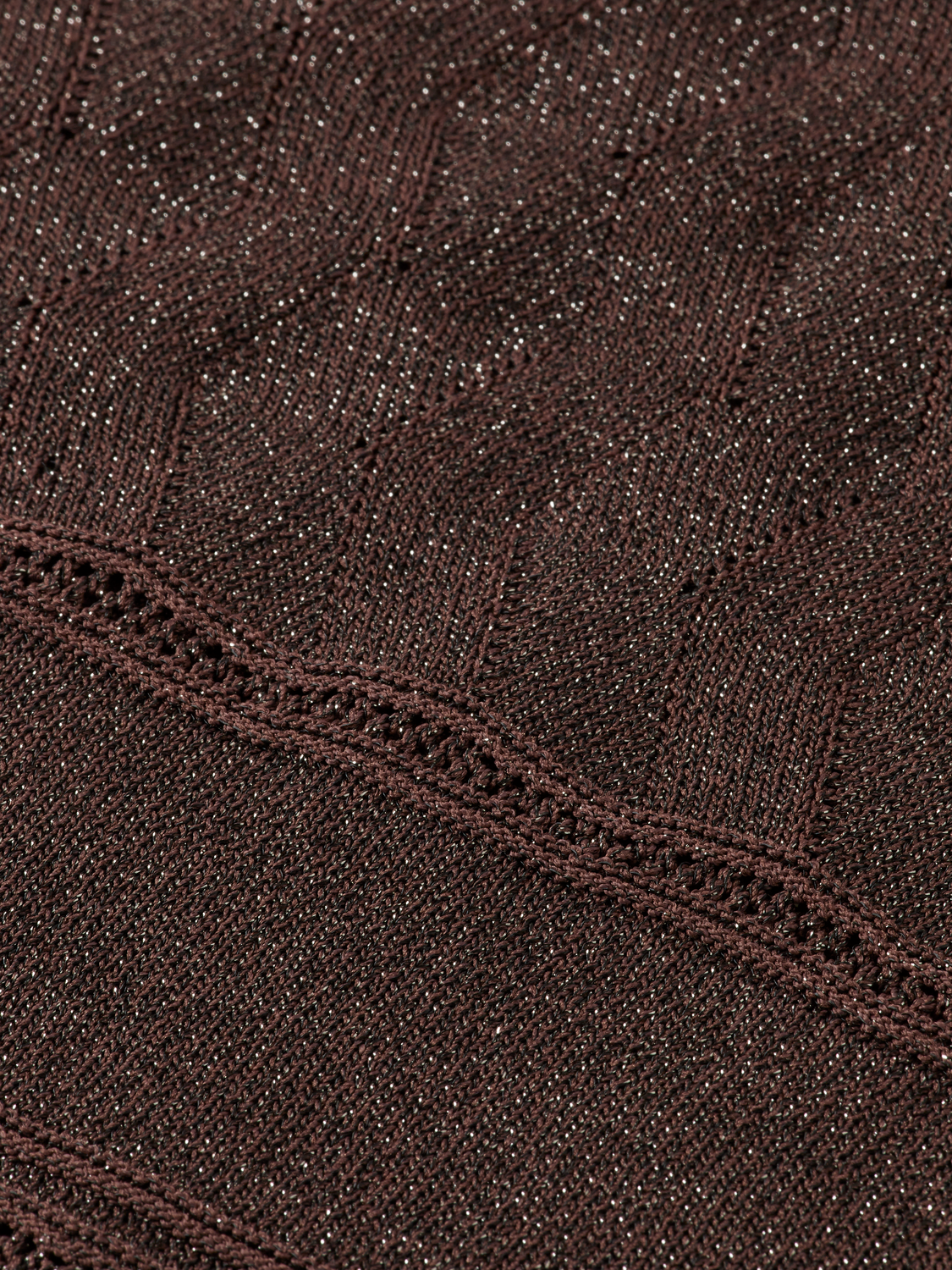 Metallic pointelle pullover